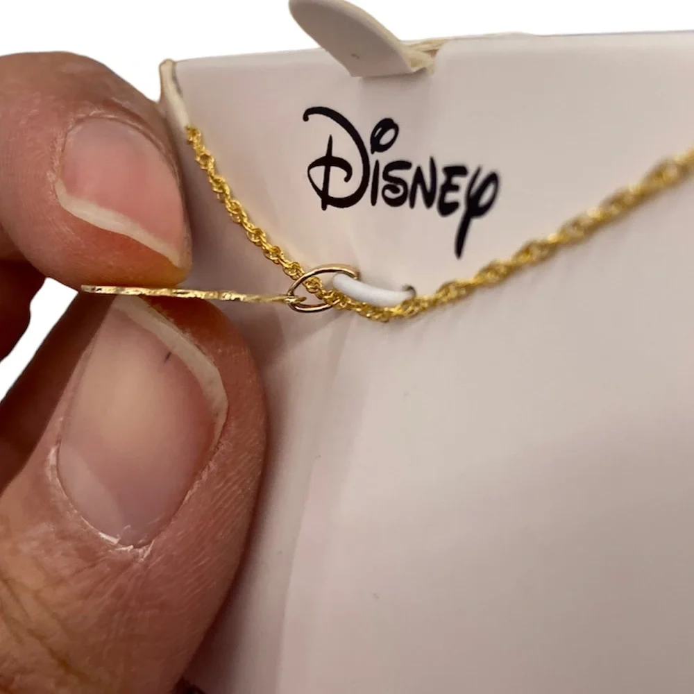 Disney The Little Mermaid Female 10K Gold Textured Ariel Pendant Necklace